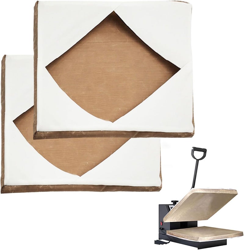 VCHOMY Set of 2 Heat Press Platen Wrap Cover, Non-Stick High Temperature Resistant Teflon Protector for Protecting Sublimation Heat Pressing Machine Plate from Residue, Inks, Adhesives (2 Pack 15x15inch) - Image 1